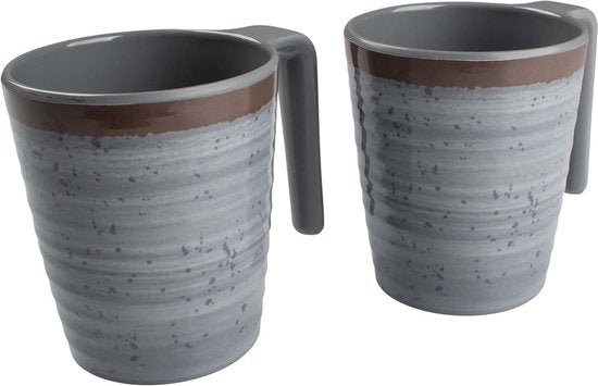Bo-Camp - Tasse - Halo - L - Mélamine - 4 pièces - Gris