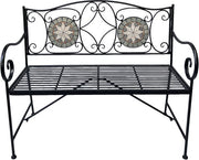 Banc de jardin AXI Margot Mozaïek Ster – Gris/marron – Banc de jardin en métal – 107 x 54 x 92 cm – Banc de jardin pour 2 personnes – Aspect mosaïque – Incrusté de carreaux de céramique – Pour le jardin, la terrasse et le balcon