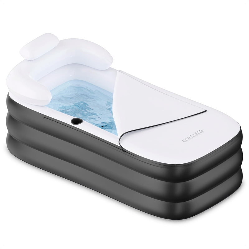 Baignoire gonflable, Care Less, Baignoire pliable, Pompe électrique et tuyau de vidange inclus, 158x80x42 cm