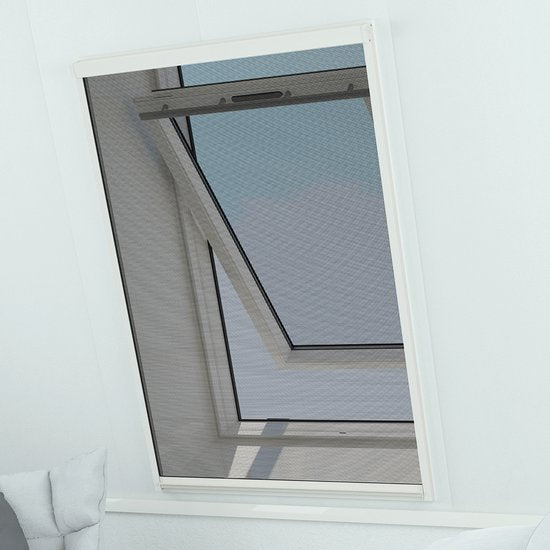 Moustiquaire enroulable Livn Plus 70 x 155 cm, blanche - Système d'enroulement automatique avec amortisseur - La toile s'enroule dans un caisson - Montage à l'intérieur ou à l'extérieur