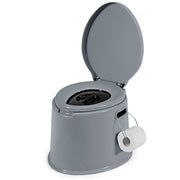 Coast Toilet Bowl portable pour le voyage - Seau intérieur amovible - Porte-papier hygiénique - 41 x 49 x 34 cm - Gris