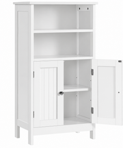 Armoire de salle de bains Yaheetech à double porte et étagère réglable - 92,5 x 50 x 30 cm - Blanc