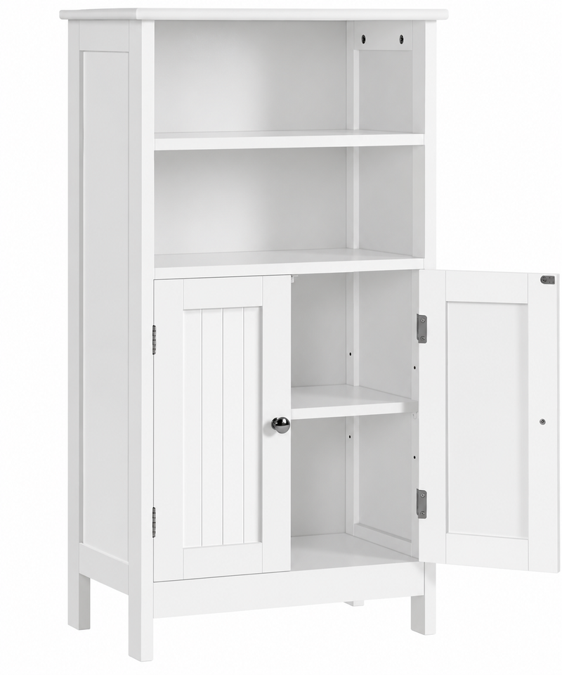 Armoire de salle de bains Yaheetech à double porte et étagère réglable - 92,5 x 50 x 30 cm - Blanc