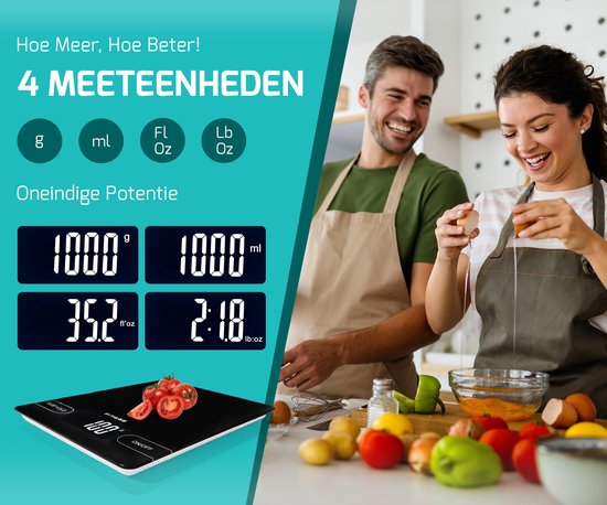 FITAGE Balance de cuisine - Balance de cuisine - Grande et jusqu'à 15KG - Balance de précision - Numérique