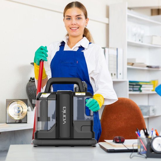 Vonia Nettoyeur de tapis - Nettoyeur de taches - Nettoyeur de canapé - Machine de nettoyage - Nettoyeur de meubles - 450W - Noir