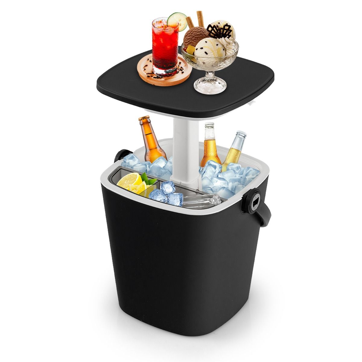 Table réfrigérante d'extérieur Coast 3-en-1 - avec décapsuleur et poignée - 15 litres - bleu/noir