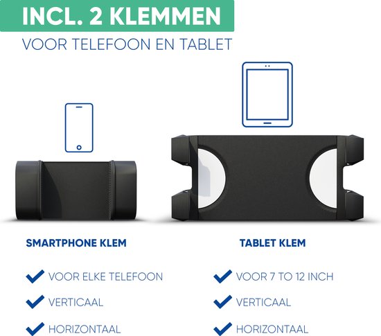 Serve Tablet Stand - Tripod Holder Tripod for Smartphone & Tablet - Incl. Carrying Bag & Bluetooth Remote - iPad Tablet Holder Lectern Aluminium - Black