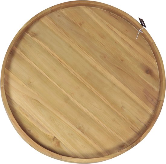 Plateau AXI Dewi en teck Ø 80 cm – Plateau rond – Teck – Pour verres et décoration de table – Pour l'intérieur et l'extérieur