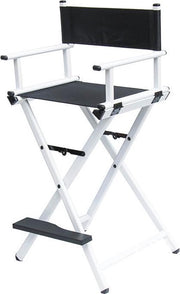 VDD – Chaise - Tabouret – Chaise pliante - Chaise de maquillage – Fauteuil de maquillage – Fauteuil de réalisateur – Chaise de coiffure – Tabouret de maquillage – Tabouret de coiffure - Chaise de maquillage - Blanche - Pliable - Avec dossier