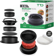 TTD® Presse à hamburger et appareil à hamburger - Smash Burger - Rainures de gril - Accessoires pour barbecue - Presse à hamburger - Accessoires pour barbecue - Presse à hamburger - Convient également aux mini-burgers et aux burgers farcis - Lavable au la