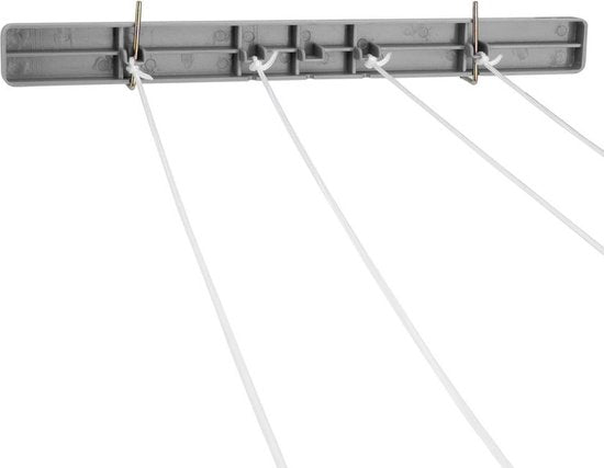 KLAD Corde à linge - Extensible et auto-rétractable - 14,4 m - 30 cm - Blanc-gris