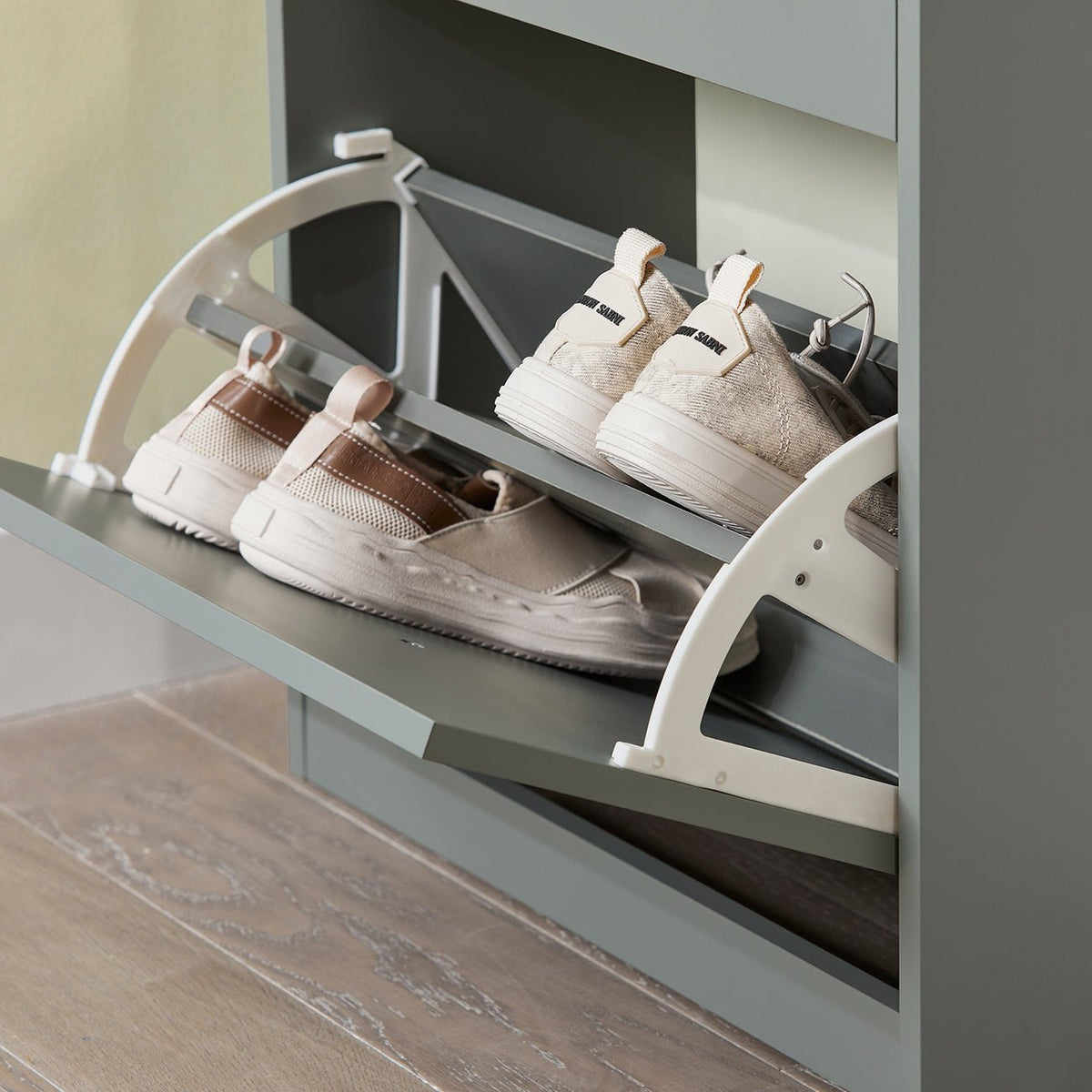 Rayon à chaussures SoBuy - 3 portes pliantes - 53 x 24 x 117 cm - Gris
