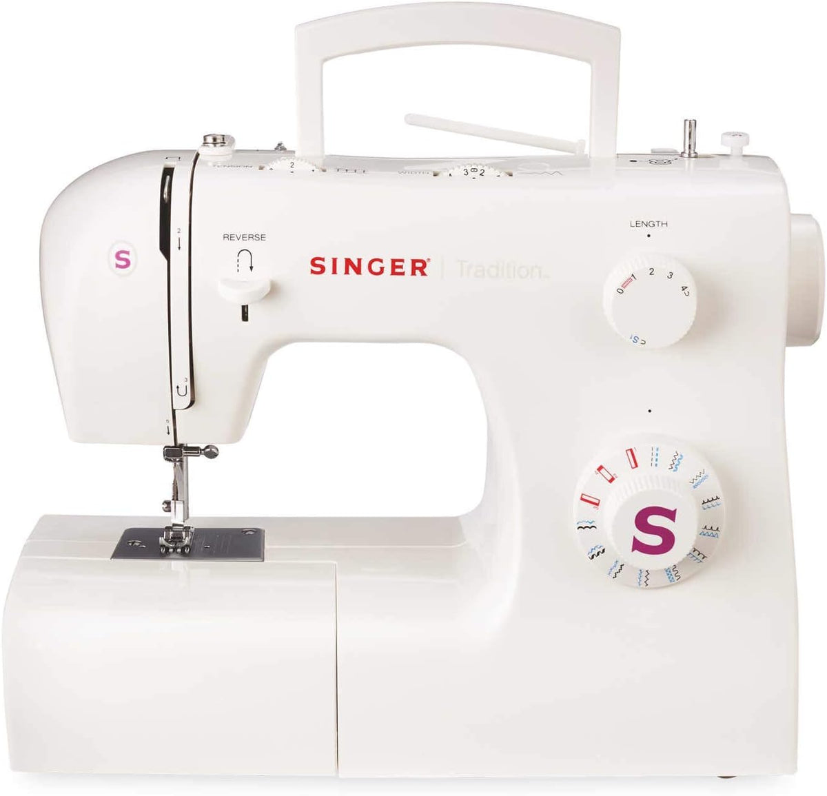 Machine à coudre Singer Tradition 2263 - 23 programmes de points - 44,8 x 22,4 x 36 cm - 85 W - Blanche