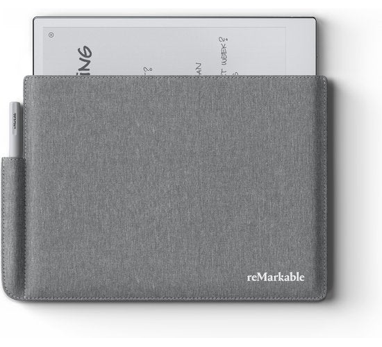 reMarkable - Étui protecteur pour tablette papier - Design fin et avec porte-stylo - Doublure souple - Pour un transport et un stockage sûrs - Polymère gris