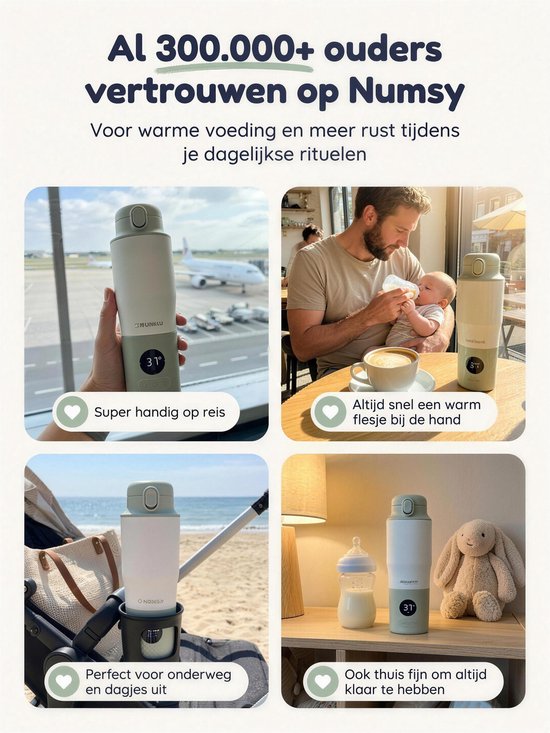 Chauffe-biberon portable Numsy Heat & Go Pro - Chauffe-biberon sans fil - Chauffe-lait pour bébé