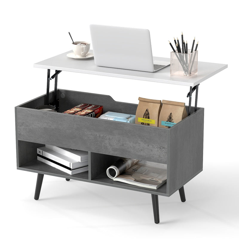 Coast Lift Top Coffee Table Grey 80x40x46 cm - Mid Century Modern with Storage
