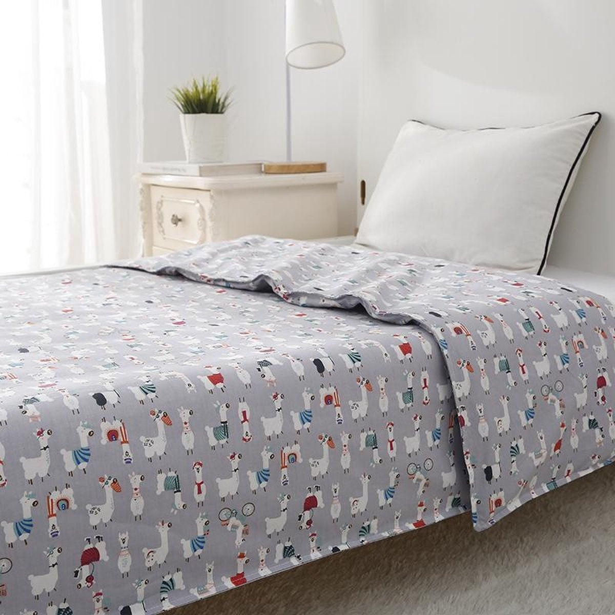 Housse de couverture lestée Litollo - Enfant (100x150cm) - 4 saisons - Motif animal