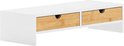 SoBuy - Support de moniteur : confortable et fonctionnel - 47 x 18 x 11 cm - blanc