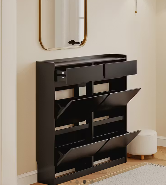 Armoire à chaussures SoBuy FSR169-SCH - Design étroit - 19 x 98 x 95 cm - Noir