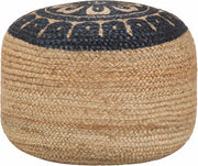 vidaXL - Pouf - fait main - 45 x 30 cm - jute - bleu