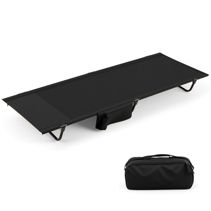 Lit de camping Coast - lit de camp ultra-léger - pliable avec poche latérale - noir