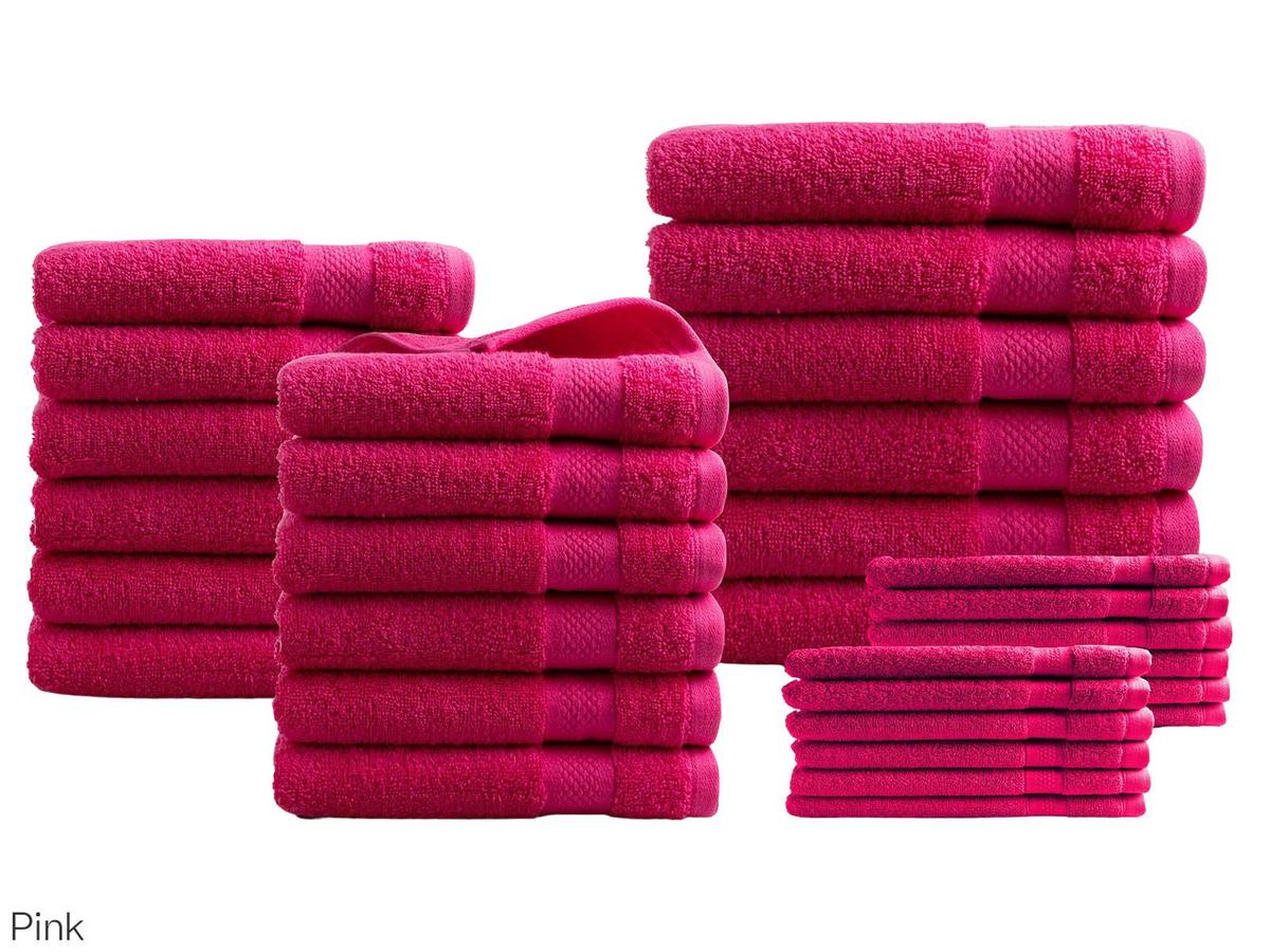 Ensemble de linge de bain DoubleDry, collection Hôtel - 30 pièces - 500 g/m² - Bordeaux