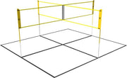 Umbro Sportnet - Kit de jeux - 168 x 400 cm - 4 compartiments - Filet de volley-ball - Badminton - Footvolley - Crossnet - Noir/Jaune