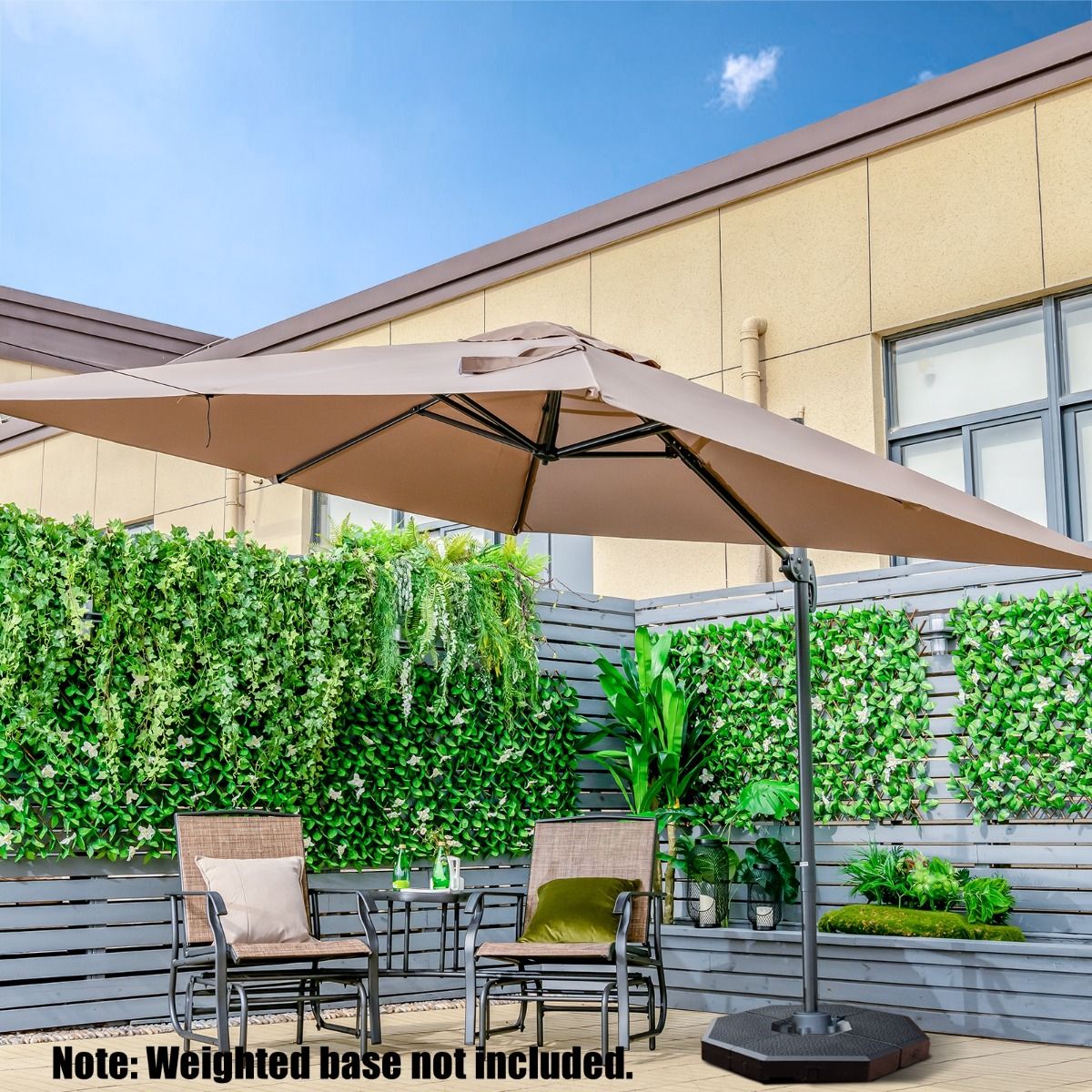 Parasol suspendu Coast - pivotant à 360° et inclinable - 300 x 300 cm - beige
