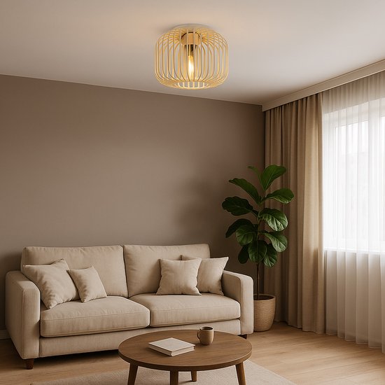 Plafonnier - beige - ALFRED - métal - Ø 28 cm - E27 - 15758D - Globo