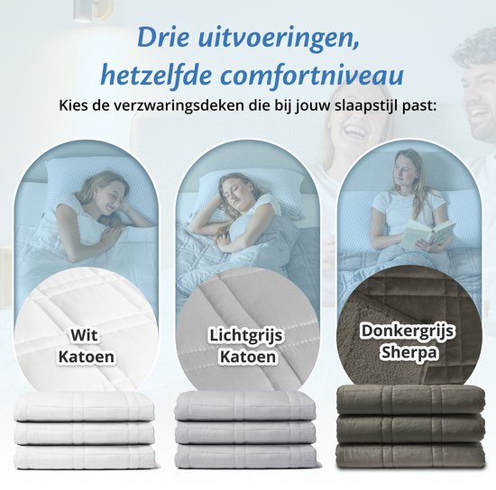 EL Life Couverture lestée 7 kg - Velours et polaire Sherpa Couverture lestée OEKO-TEX - Couverture lestée 135 x 200 cm - Couverture lestée - Gris