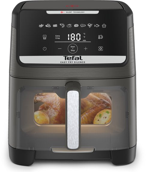 Tefal Easy Fry Silence XXL EY846H - Friteuse à air chaud silencieuse XXL 7 L - 1 700 W - 43 dB - 10 programmes - 55 % plus rapide - Pour 8 personnes