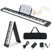 Piano numérique pliable 88 touches avec fonction MIDI Bluetooth Clavier électronique portable avec pédale de sustain pour débutants