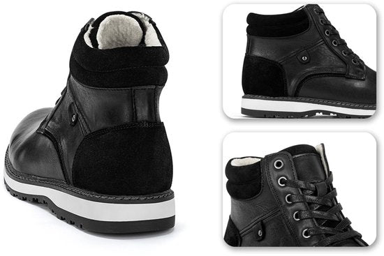 Milanoro - Elégantes baskets en cuir pour homme - Noir - Taille 43