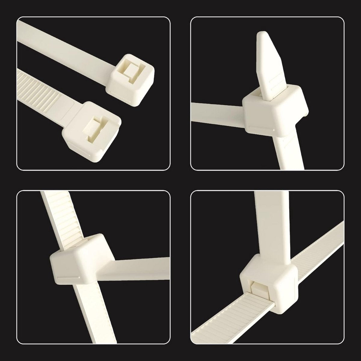 Intervisio - Attaches de câbles extra-longues - Extra-résistantes - Blanches - 775 x 9 mm - 30 pièces