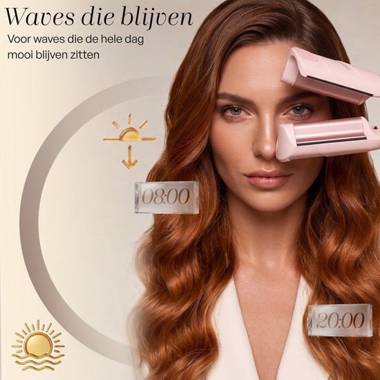 Fer à friser Sansbeauté® Wave 32 mm - Fer à gaufrer - Fer à boucler en céramique pour des ondulations de plage - Ondulations de sirène - Fer à boucler pour ondulations de sirène - Cheveux ondulés - Fers à boucler - The Waver - Appareil de coiffure - Crimp