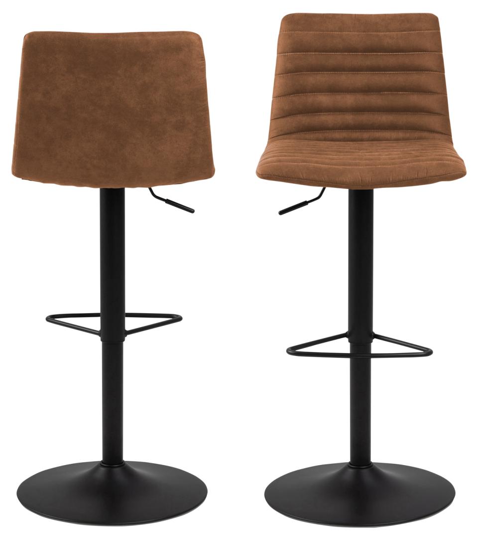 Tabouret de bar Trofors - Lot de 2 - Cognac - Tabourets de bar élégants et confortables d'aspect industriel