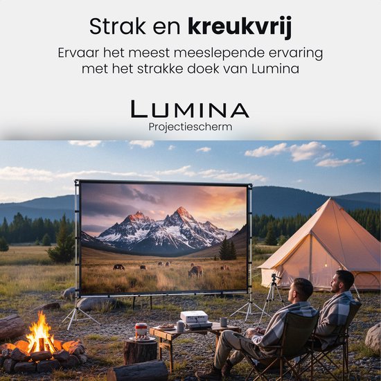 Écran de projection Lumina® 120 pouces - Écran Beamer avec pied - infroissable - pliable - avec sac de transport - pour l'intérieur et l'extérieur
