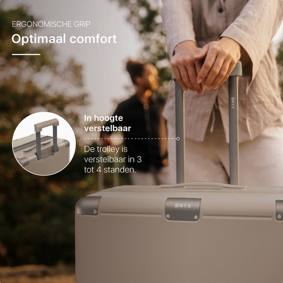 ONYX Hybrid Pro Check-in Suitcase Medium 70 Litres - Polycarbonate recyclé et design sans fermeture éclair - Valise de voyage avec serrure TSA et roues pivotantes - Trolley léger avec compartiment pour ordinateur portable - Desert Clay