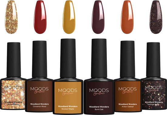 Moods Gellac 6-Piece Set - Gel Nail Polish Starter Pack - Gel Nail Polish - 8ML - Woodland Wonders - Gellac - Nails - Chic Colours