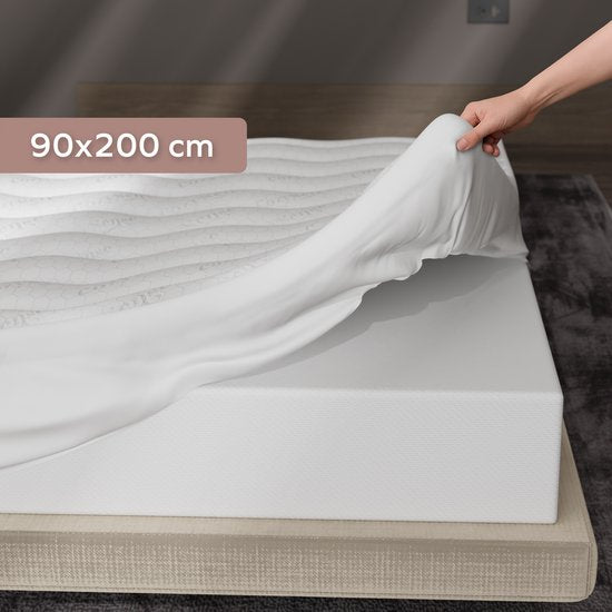 CozySense® Topper 90x200 - Surmatelas - Matelas de terrasse - 3 couches de confort - Mousse à mémoire de forme avec gel - 3 cm - élastiques de maintien 360