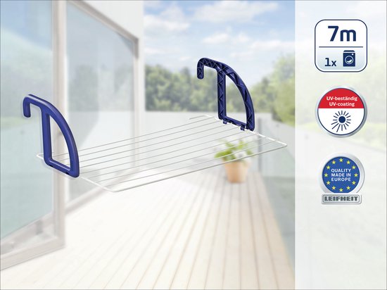 Leifheit étendoir à linge Classic 70 - longueur de séchage 7 m longueur de séchage - blanc - bleu