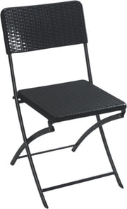 Perel Chaise pliante, pliable, utilisation intérieure et extérieure, résistante aux intempéries, aspect rotin, maximum 300 kg, noir, robuste, chaise d'extérieur, chaise de patio, mobilier de jardin, pliable et moderne, 44,5 x 50 x 81 cm