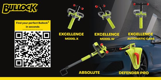 Bullock Excellence Pedal Lock - Transmission automatique - Anti-perçage et résistant aux coupures - Deux clés numérotées - Couleur jaune frappante