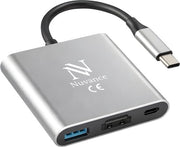 Nuvance Adaptateur USB C vers HDMI - USB C HDMI - Hub USB - UBS C vers USB A - 4K HDMI Splitter - PD100W Laptop Charging