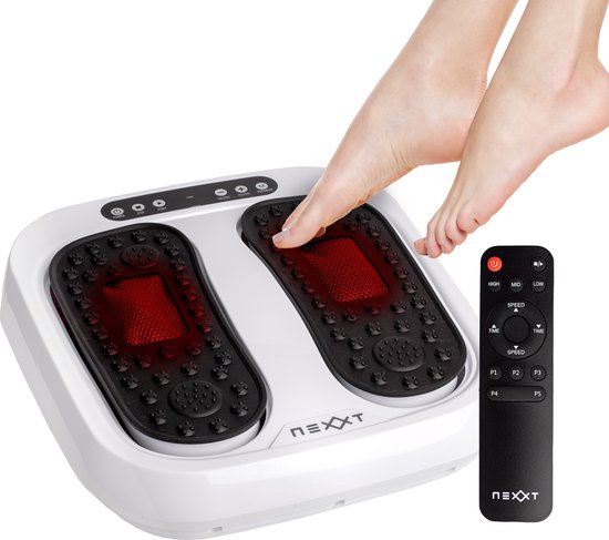 Nexxt Appareil de massage des jambes et des pieds pour la maison avec 20 vitesses - Coussin de massage Shiatsu pour la relaxation - Mode automatique et manuel - 30W