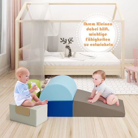 Coast 6-piece soft building blocks, big building blocks for kids, giant building blocks, foam building blocks, brown