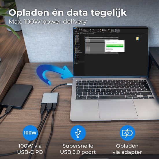 Nuvance Adaptateur USB C vers HDMI - USB C HDMI - Hub USB - UBS C vers USB A - 4K HDMI Splitter - PD100W Laptop Charging