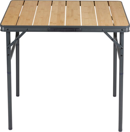 Table de camping Campe Active pliable - Table pliante - Table pliante - Table pliante - Hauteur réglable - 75 x 55 x 31 - 71 cm - Bambou et aluminium