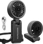Vulpes Goods® Tech - Ventilateur à main PRO 3in1 - USB rechargeable et portable - Ventilateur de cou - 14h de refroidissement