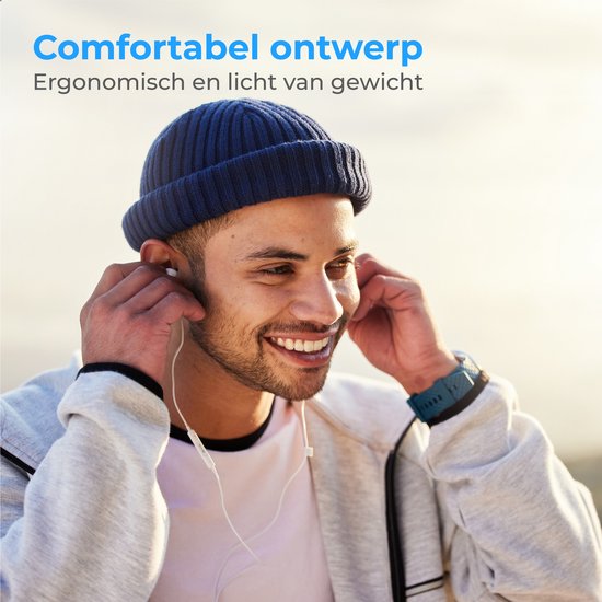 Nuvance - Ecouteurs intra-auriculaires avec fil - Prise 3,5 mm - Plastique blanc - Avec microphone et contrôle en ligne - Son clair et port confortable - Compatibilité universelle